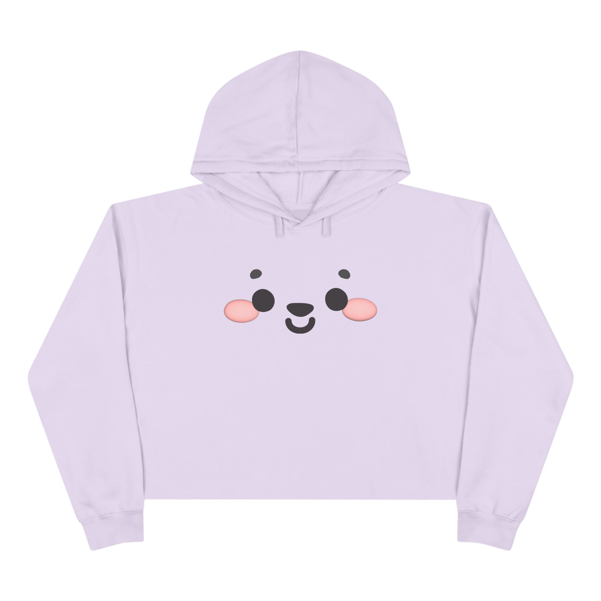 Kawaii Face Crop Hoodie - Cute Anime Sweatshirt, Japanese Style Pullover, Harajuku Fashion Jumper, Graphic Print Cropped Hoody, Pastel Anime