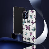 Butterfly Pattern White Background Tough Cases