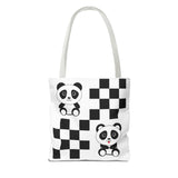 Kawaii Pandas Chessboard Tote Bag