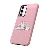 Kawaii Cat Rainbow Tough Cases, Cute Kitty Phone Cover, Protective Phone Case, Adorable Cat Lover Gift, Fun Rainbow Cat Phone Accessories