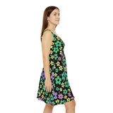 Floral Explosion Women's Skater Dress - Spring Flowers Fit and Flare Kawaii Dress - Blooming Garden Party Outfit