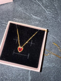 Gold-Tone Heart Pendant Necklace – Cute Stainless Steel Style Jewelry