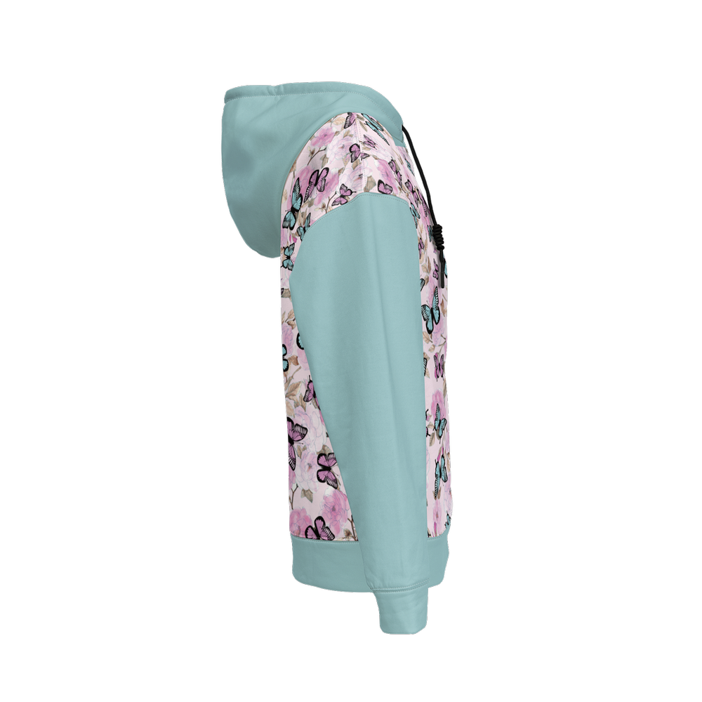 Flowers and Butterflies Pattern Women's Relaxed Fit Hoodie-Super Heavy 375g