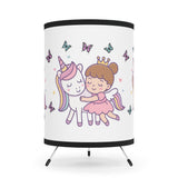 Tripod Lamp - Unicorn Princess Design - High-Res Printed Shade - US\CA Plug