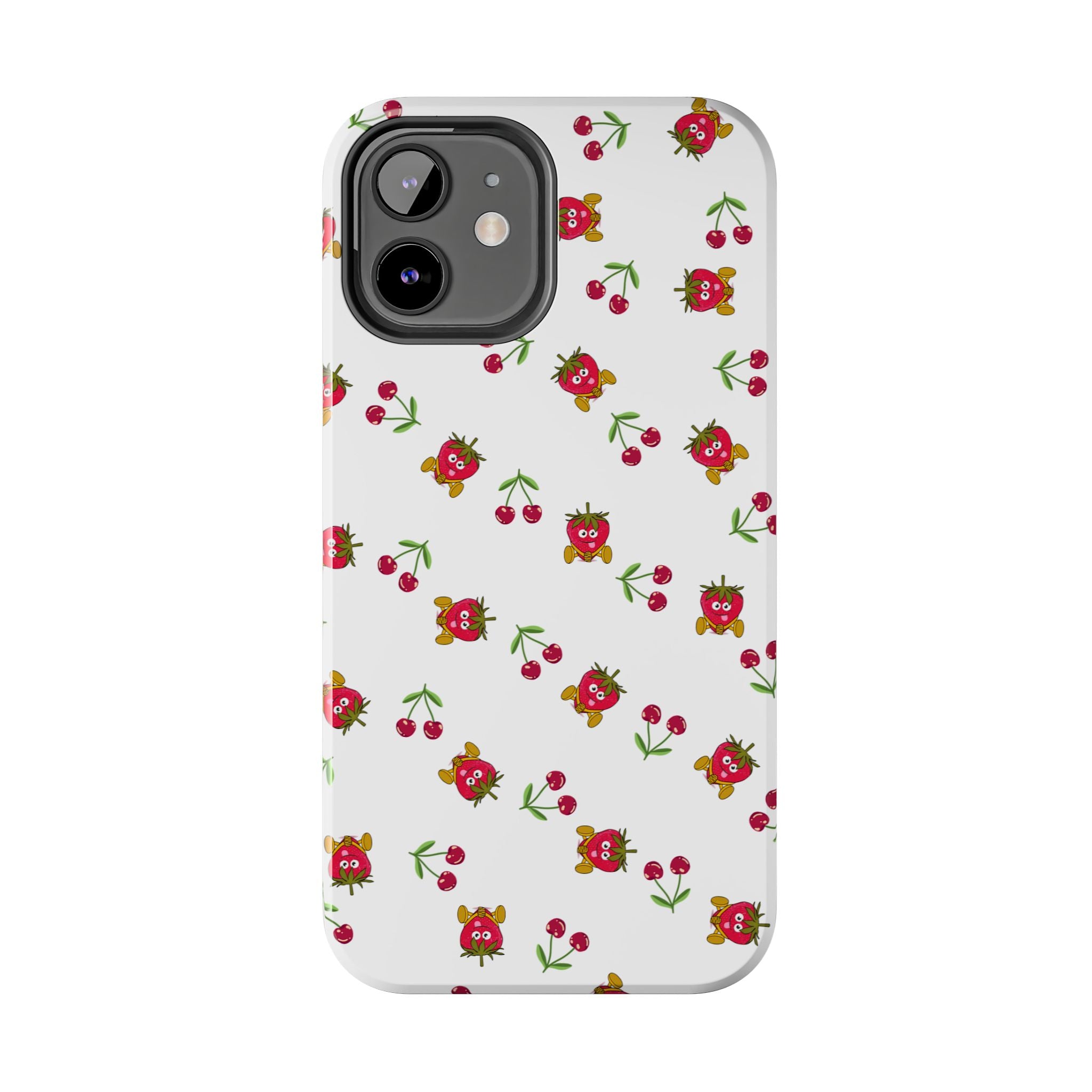 Fruit Patterned Phone Cases, Summer Fruits Phone Covers, Berry Print Tough Cases, Stylish Cell Phone Protectors, Red Fruits Phone