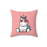 Kawaii Unicorn Spun Polyester Square Pillow