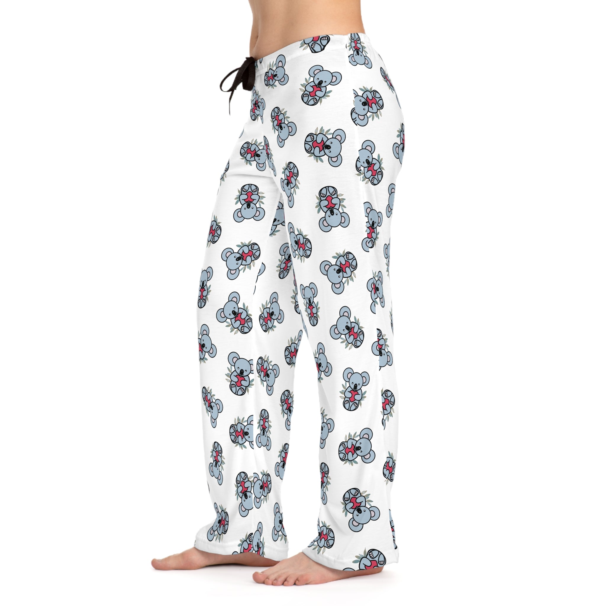 Cozy Coala Bear Print Women's Pajama Pants, Relaxing Loungewear, Sleep Pants for Cozy Nights, Cute Gift for Her, Holiday Sleepwear