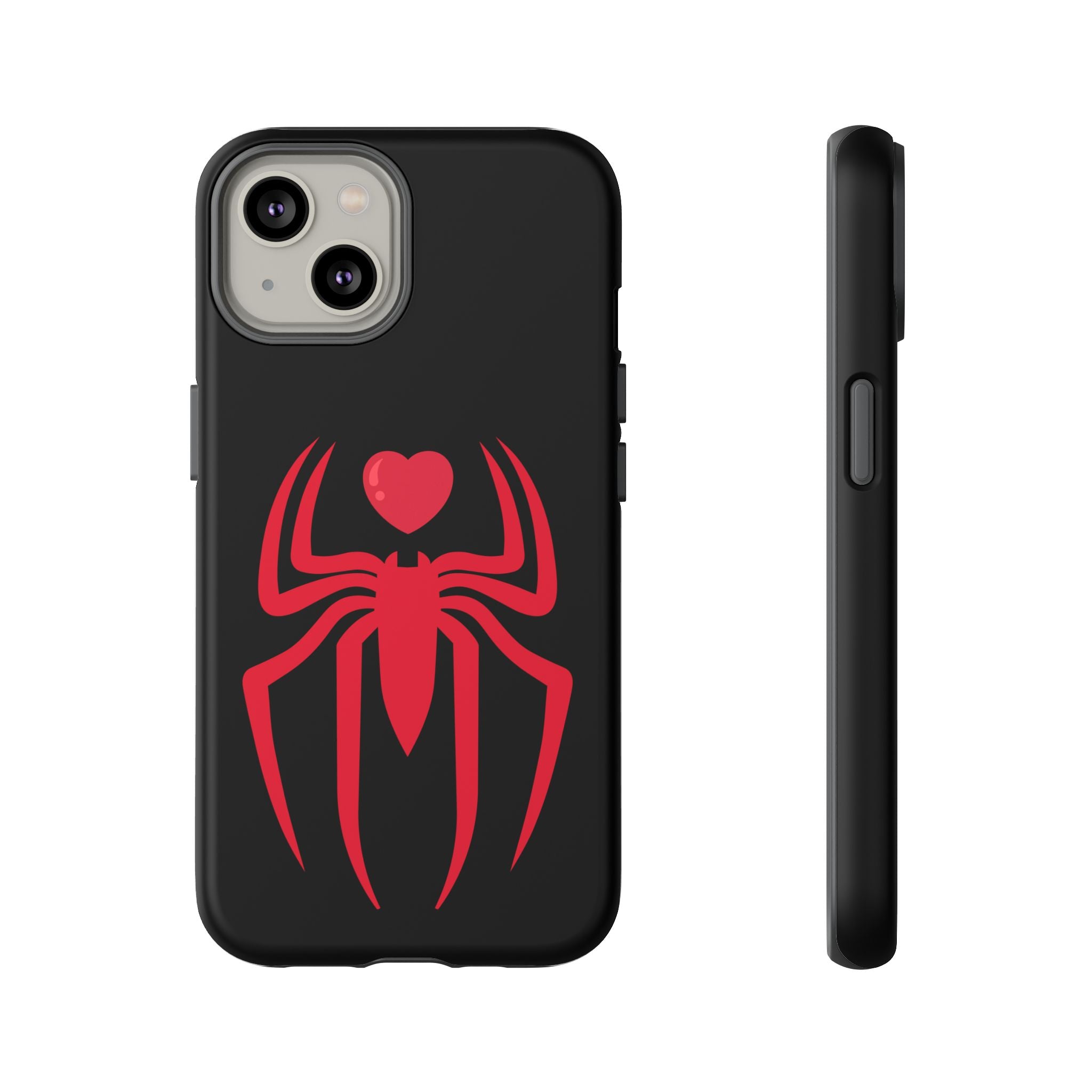 Red Spider Heart Tough iPhone Cases, Spiderweb iPhone Cover, Gothic Phone Accessories, Halloween Gift, Creepy Arachnid iPhone Protectors