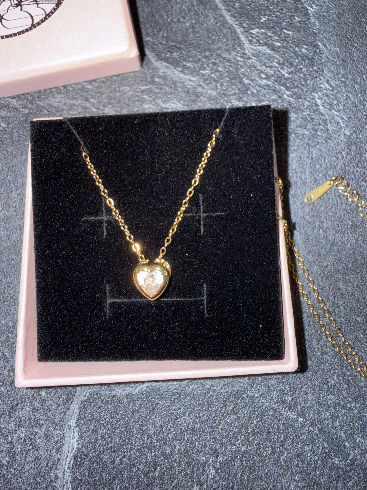 Gold-Tone Heart Pendant Necklace – Cute Stainless Steel Style Jewelry
