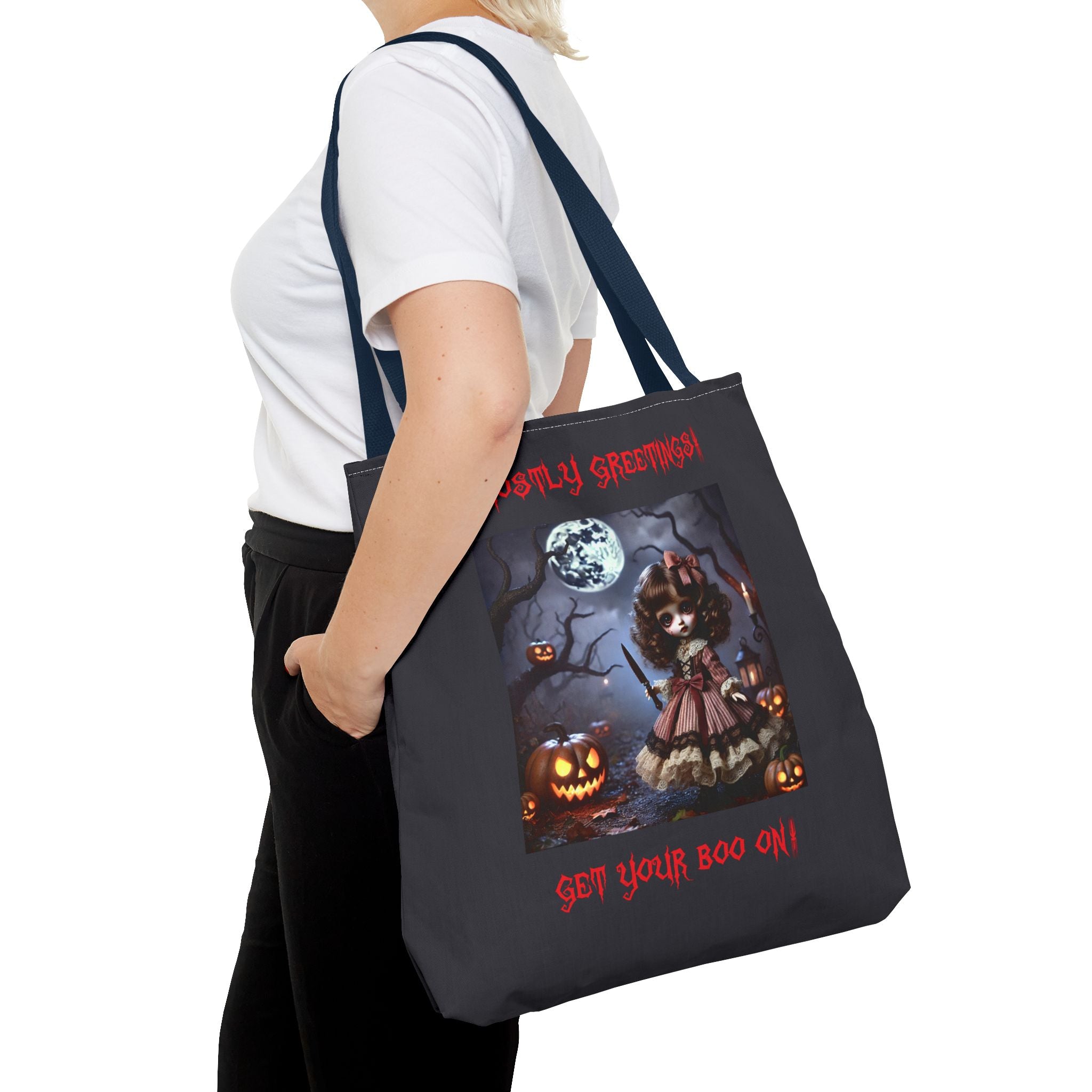 Halloween Doll With a Mix of Scary and Sweet Tote Bag