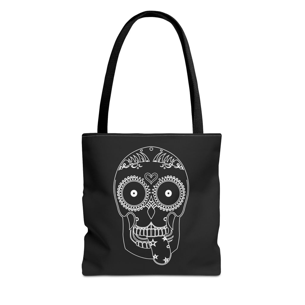 Gothic Skull Tote Bag, Halloween Bag, Spooky Shoulder Bag, Skull and Spider Grocery Tote, Gothic Handbag, Creepy Skull Purse