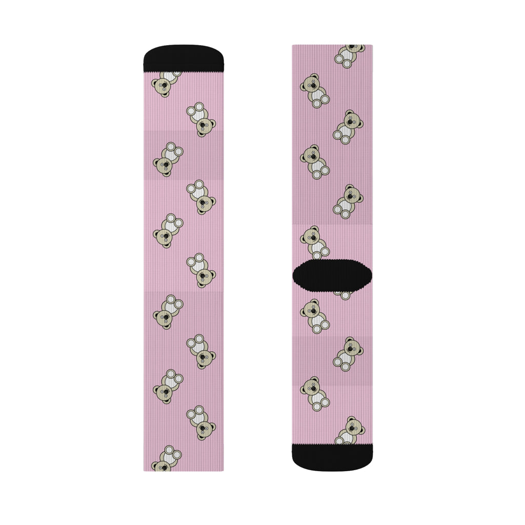 Cute Bears Sublimation Socks, Pink Animal Print, Cozy Winter Feet, Fun Statement Accessories, Unique Gift Ideas, Cute Bear Patterned Socks