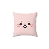 Kawaii Face Pillow, Cute Pillow, Decorative Pillow, Square Pillow, Home Decor, Spun Polyester Pillow