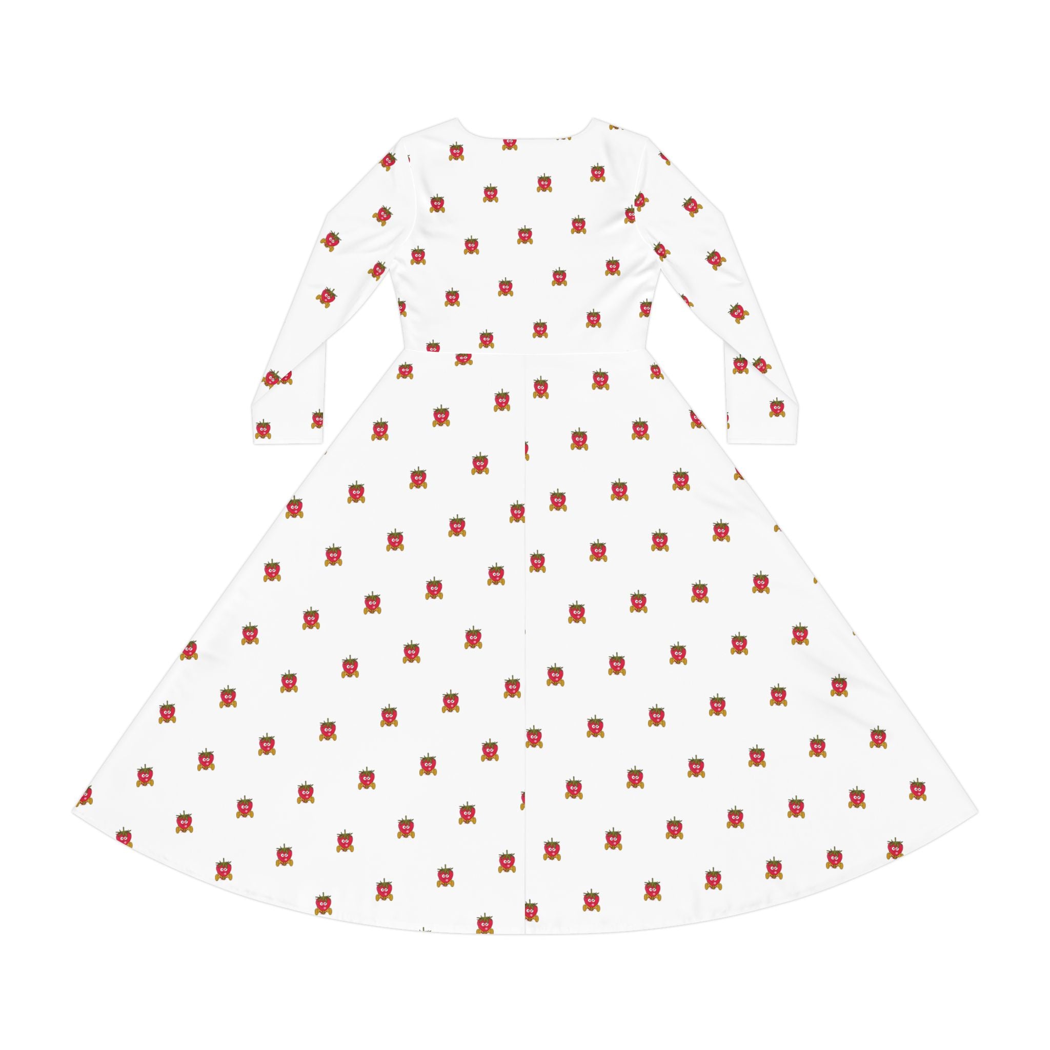 Strawberry Dance Dress, Cute Fruit Pattern Dance Costume, Women's Long Sleeve Dance Outfit, Red Berry Ballet Dress, Dancewear for Girls
