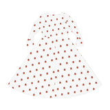 Cute Strawberry Pattern Women's Long Sleeve Dance Dress