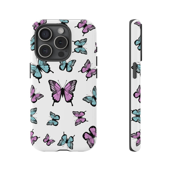 Butterfly Pattern White Background Tough Cases