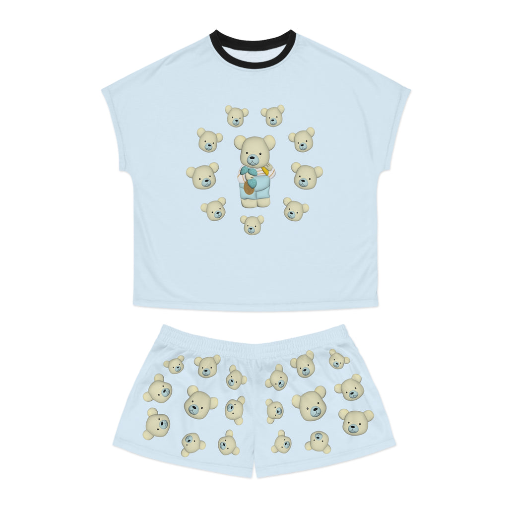 Bear Garden Women's Pajama Set, Cute Bear Print Shorts and Top, Cozy Sleepwear, Matching PJ Set, Woodland Animal Design