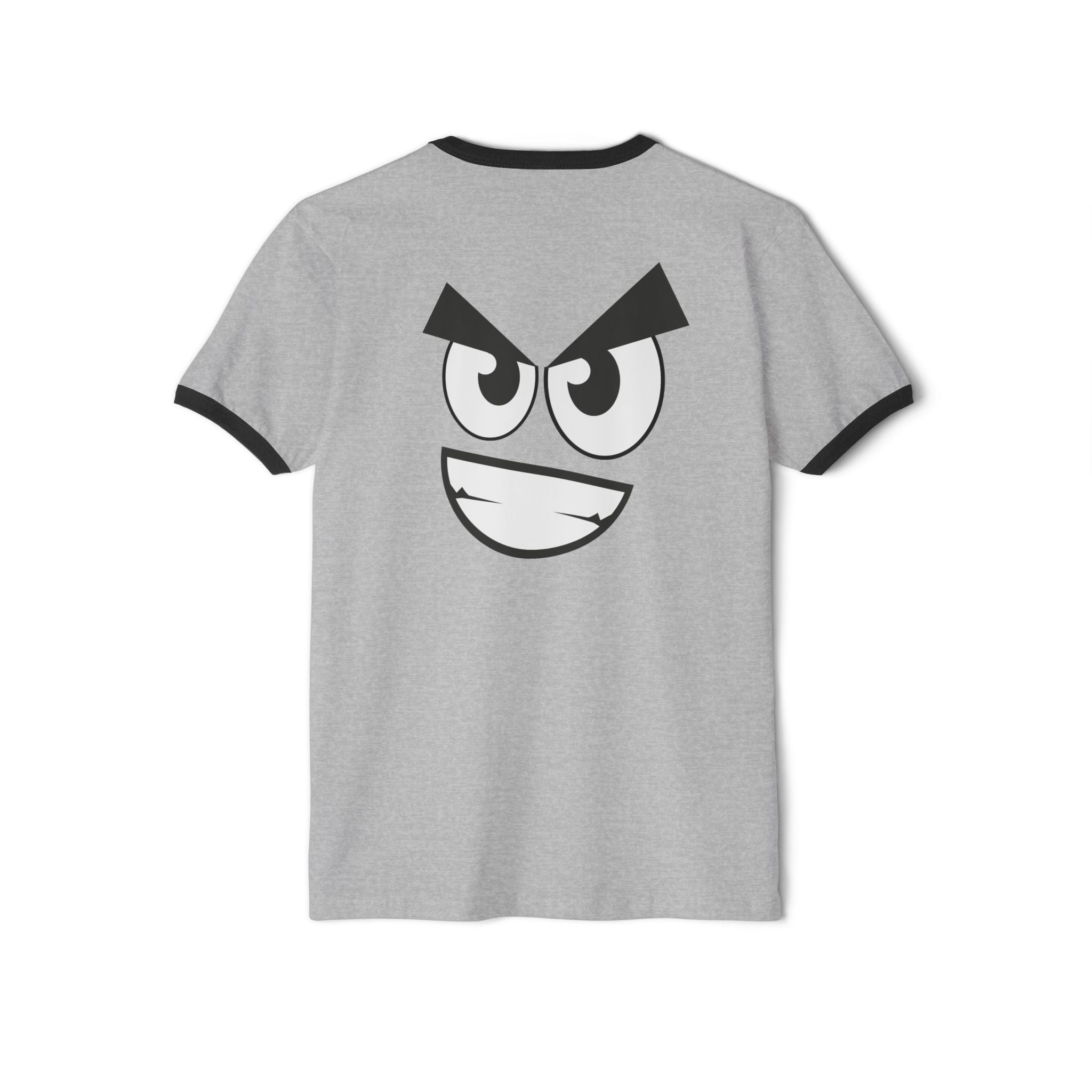 Sinister Smirk Ringer Tee - Evil Grin Goth T-Shirt