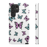 Butterfly Pattern White Background Tough Cases