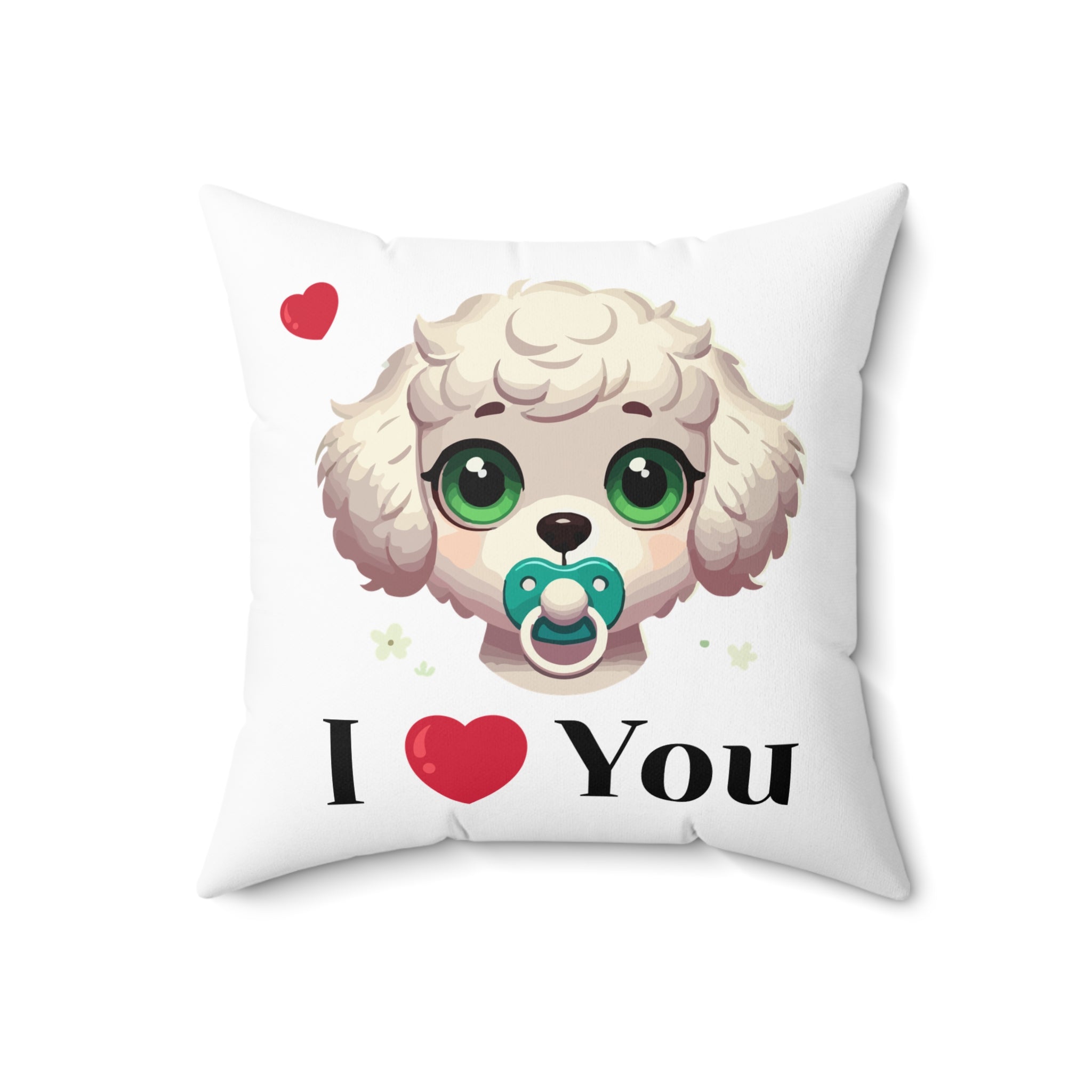 Bolognese Dog Pillow, Cute Dog Decor, Spun Polyester Cushion, Dog Lover Gift, Animal Throw Pillow