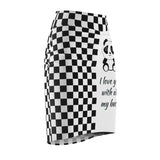 Chessboard Kawaii Panda Women's Pencil Skirt