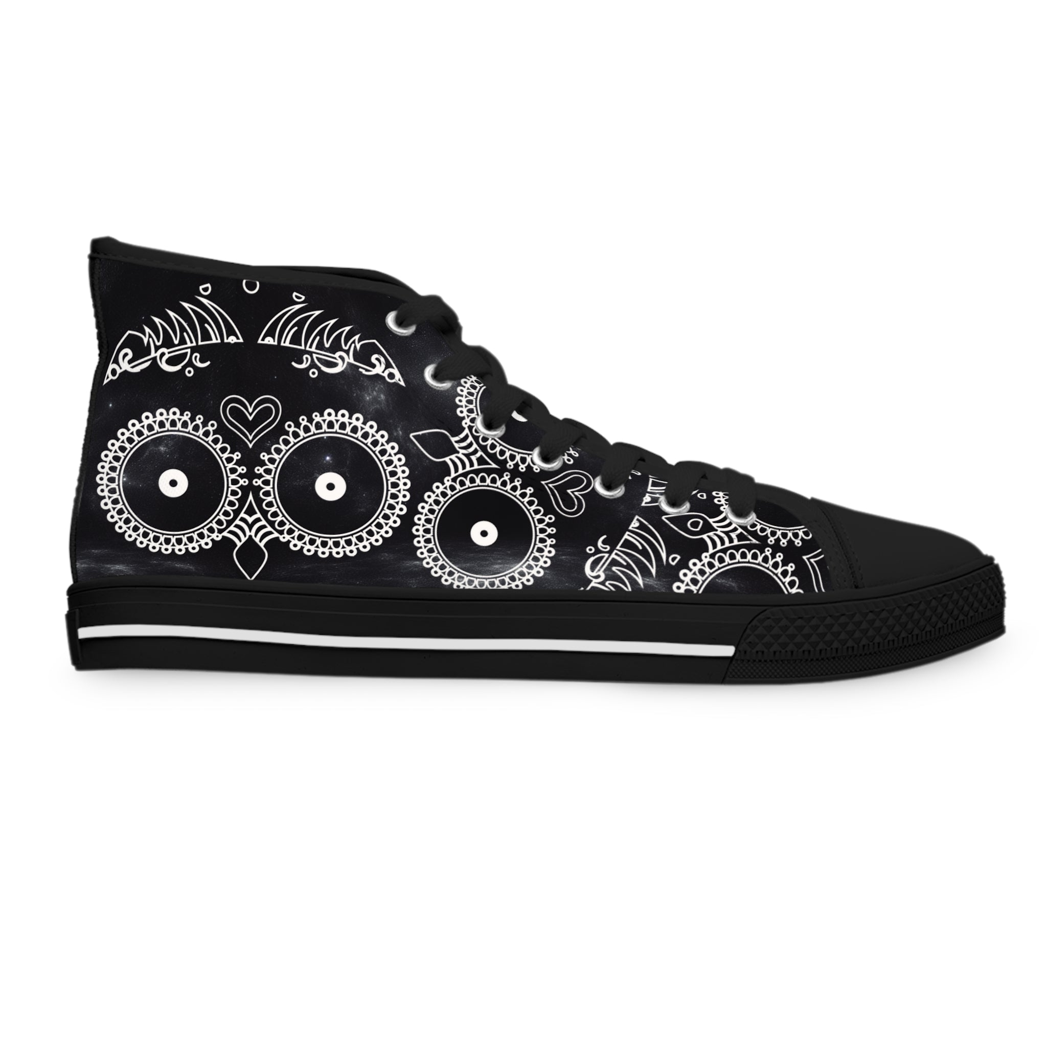 Skulls Women's High Top Sneakers - Gothic Punk Shoes