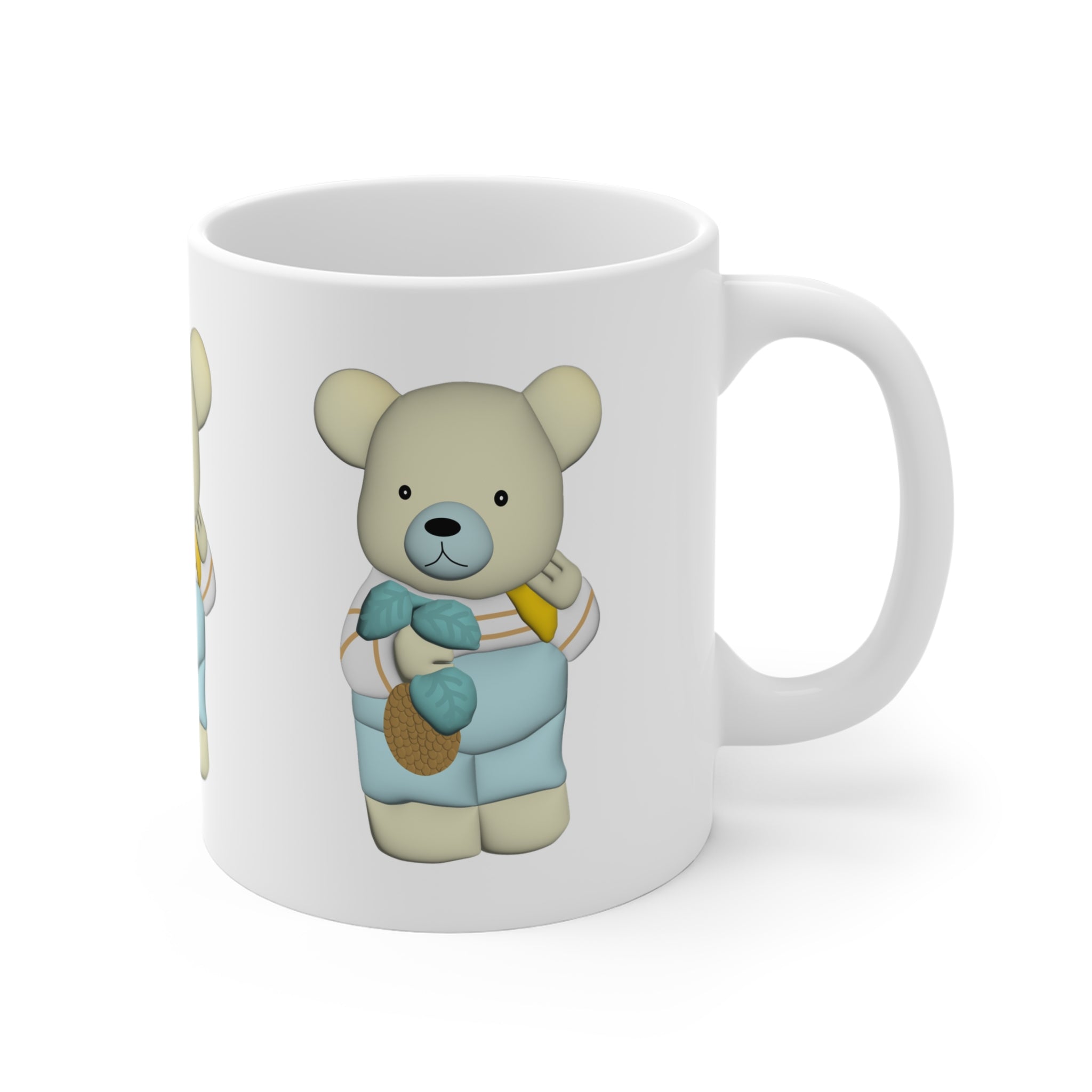 Garden Bear Mug, Nature Coffee Cup, Forest Animal Tea Mug, Cute Wildlife Drinkware, Outdoor Lover Gift