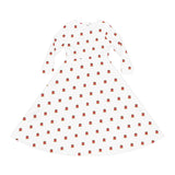 Cute Strawberry Pattern Women's Long Sleeve Dance Dress