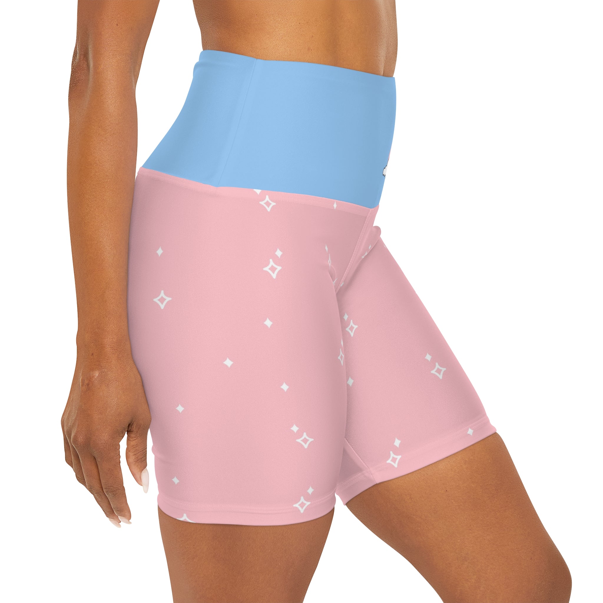 Kawaii Dogs Rainbow Yoga Shorts, Cute Animal Print Workout Bottoms, Fun High Waist Exercise Pants, Colorful Athletic Wear, Dog Lover Gifts