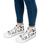 Kawaii Pandas High Tops, Cute Panda Shoes, Women's Fashion Sneakers, Animal Lover Gift, Fun Panda Design Footwear