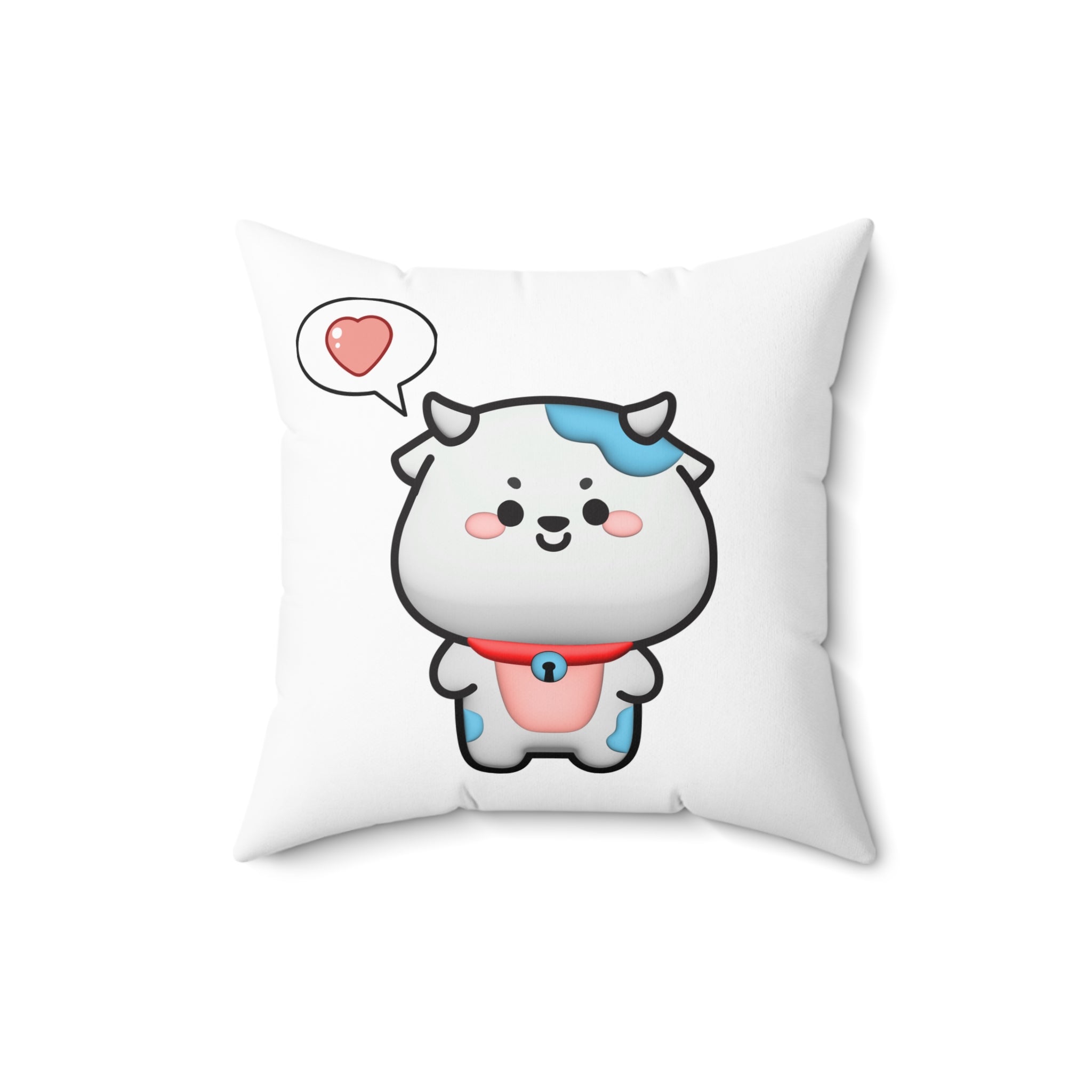 Kawaii Cow Pillow, Cute Farm Animal Cushion, Animal Lover Decor, Cozy Throw Pillow, Home Decor Accent