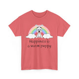 Happiness is a warm puppy T-Shirt, Dog lover gift, Graphic Tee, Animal lover shirt, Cute pet owner present