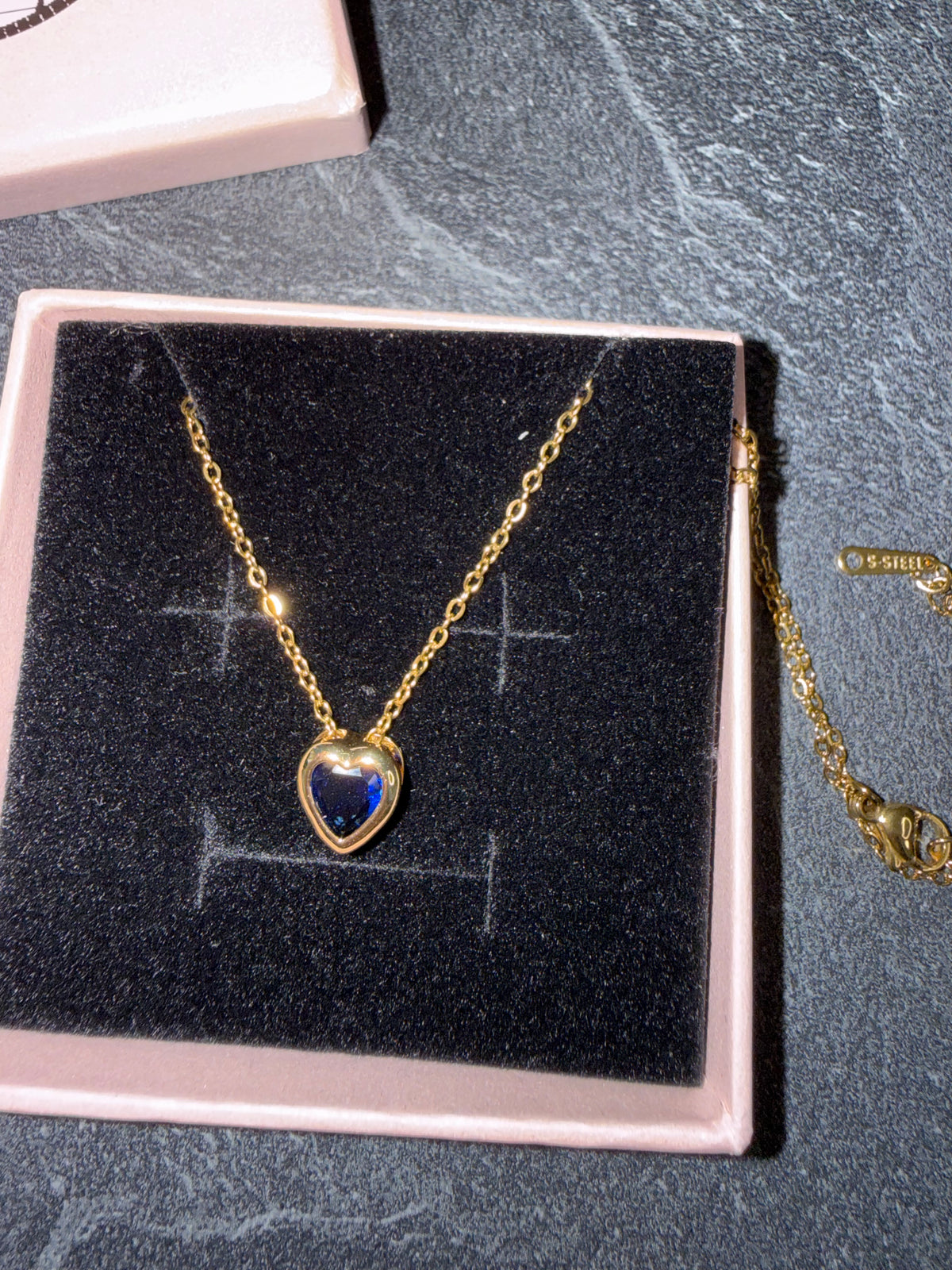 Gold-Tone Heart Pendant Necklace – Cute Stainless Steel Style Jewelry