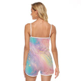 Pastel Galaxy Romper – Backless Summer Lounge Playsuit