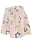 Kawaii Panda Print Sport Skort with Pockets for Women