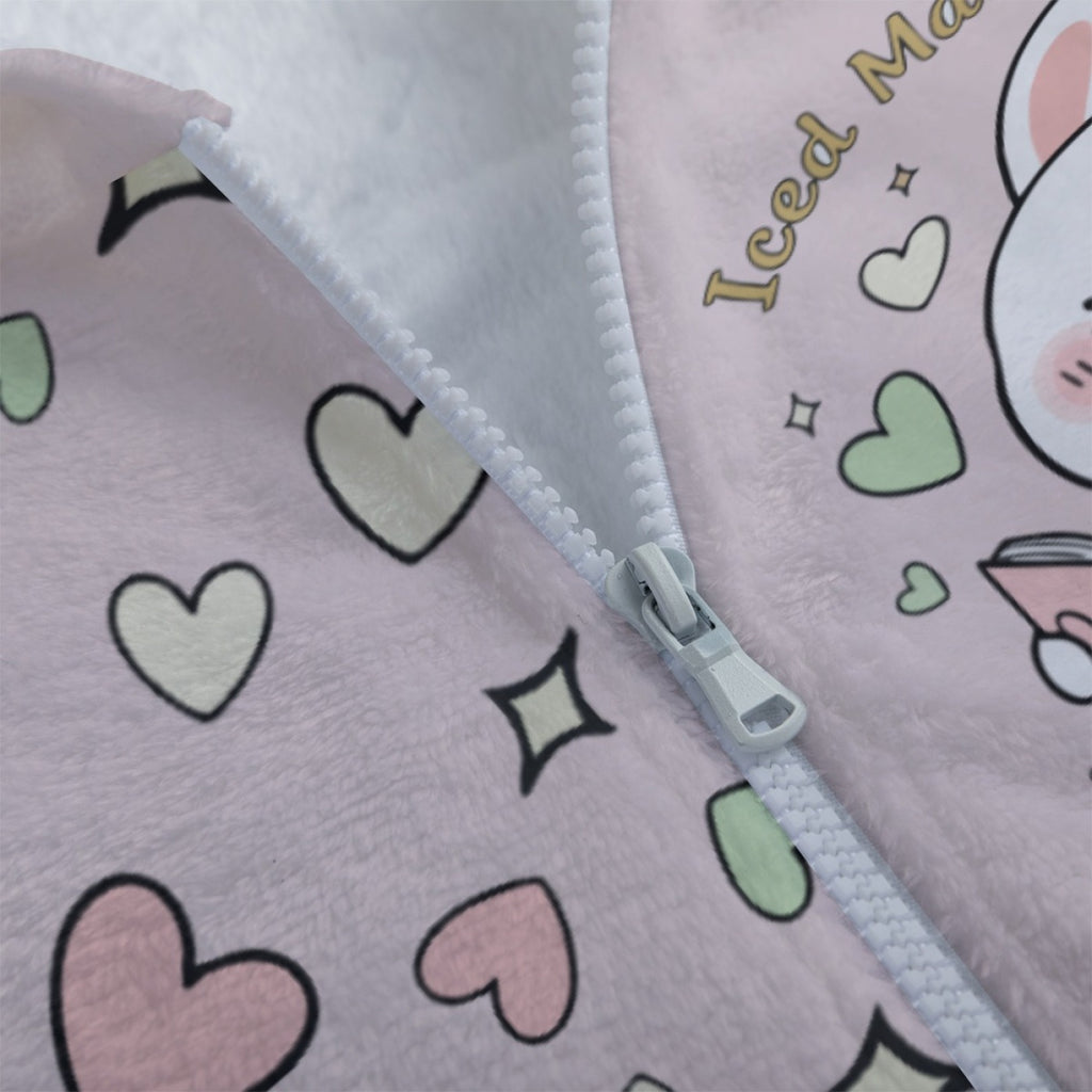 Iced Matcha Bunny Plush Pajama Hoodie