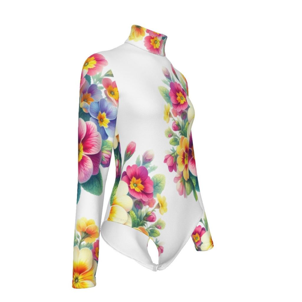 Colorful Floral Turtleneck Bodysuit