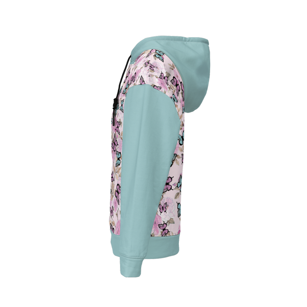 Flowers and Butterflies Pattern Women's Relaxed Fit Hoodie-Super Heavy 375g