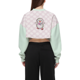 Kawaii Pinguin Women's Cropped Crewneck Sweatshirt-Techno Scuba Knit