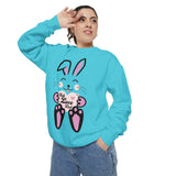 Kawaii Rabbit Face Unisex Sweatshirt, Self Love Club, Cute Jumper, Pastel Bunny Shirt, Cozy Pullover, Gift for Rabbit Lovers