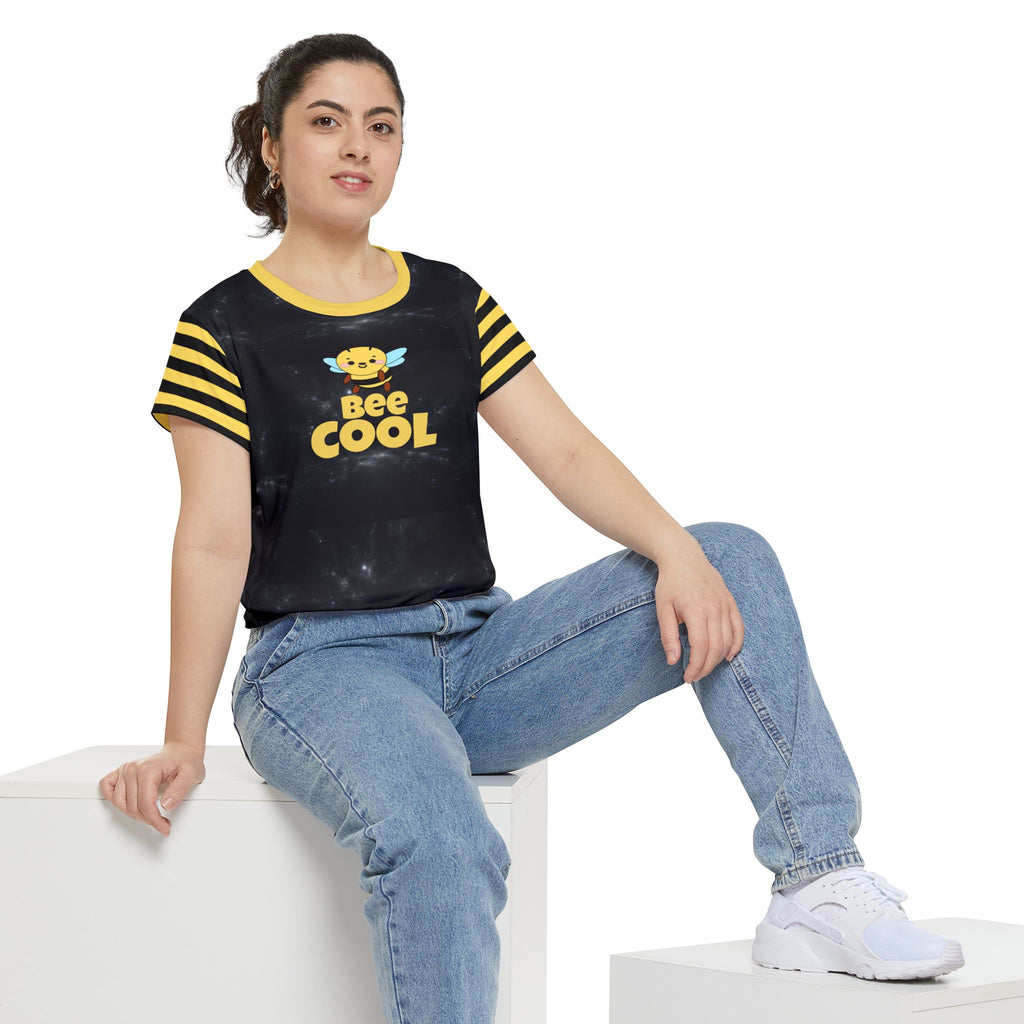 Kawaii Bee Cool Women's Short Sleeve Shirt - Cute Bee Design, Summer Top, Trendy Tee, Gift for Her, Graphic T-Shirt