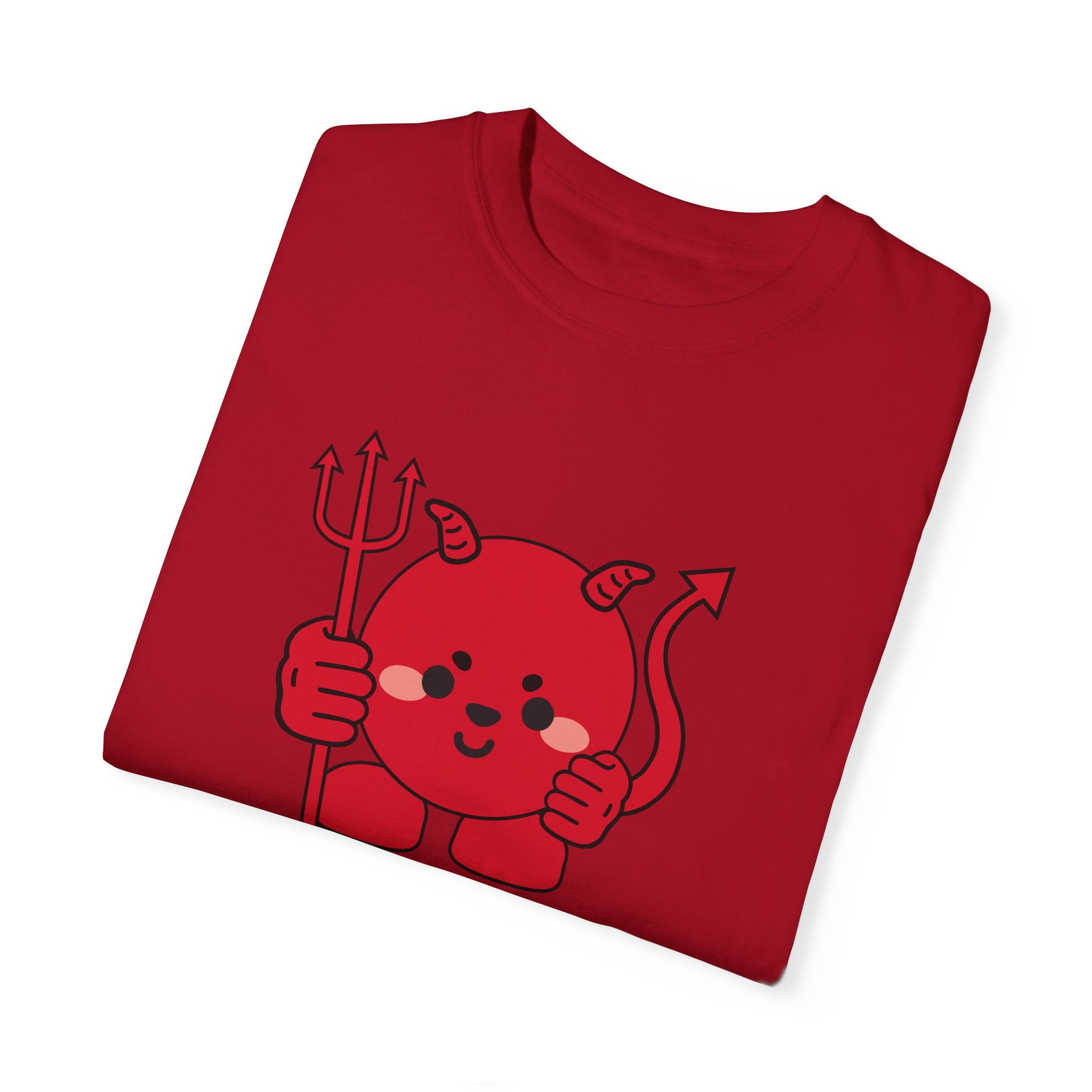 Kawaii Devil Shirt, Cute Demon Garment-Dyed T-shirt, Pastel Grunge Top, Harajuku Inspired Clothing