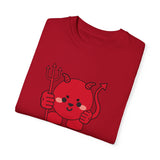Kawaii Devil Shirt, Cute Demon Garment-Dyed T-shirt, Pastel Grunge Top, Harajuku Inspired Clothing
