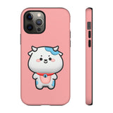 Kawaii Cow Tough Cases - Cute Animal Phone Cover for iPhone Galaxy Pixel, Cow Lover Gift, Animal Print Phone Case, Protective Smartphone