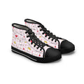 Cozy Hearts & Crowns High Top Sneakers for Women - Cute Heart Patterned Sneaker Shoes, Comfy Crown Design, Best Gift for Her, Trendy Casual