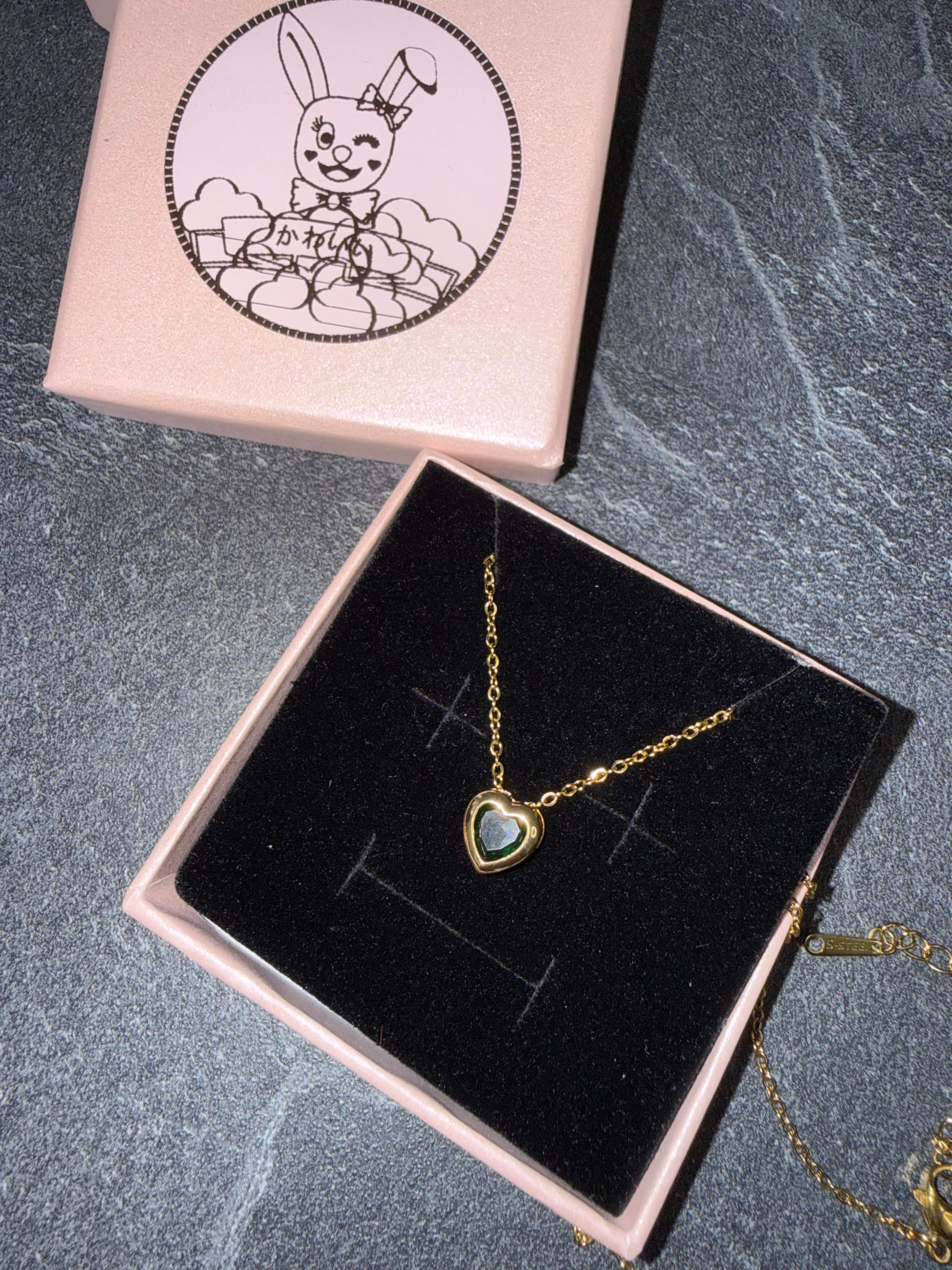 Gold-Tone Heart Pendant Necklace – Cute Stainless Steel Style Jewelry