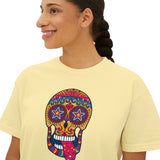 Sugar Skull Boxy Tee - Day of the Dead Women's Shirt