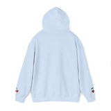Cherry Heart Embroidered Hoodie — Heart Cherry Graphic Hooded Sweatshirt
