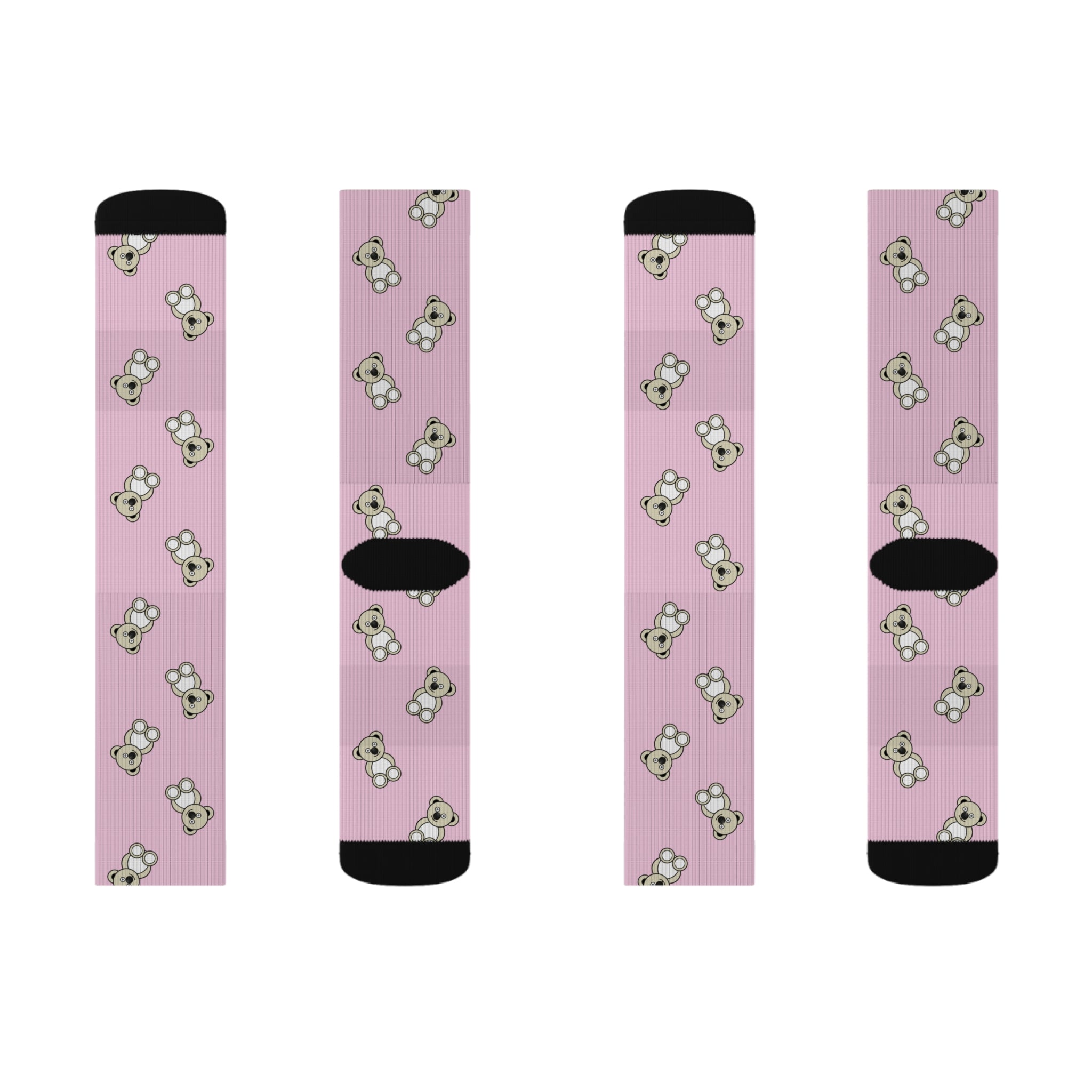 Cute Bears Sublimation Socks, Pink Animal Print, Cozy Winter Feet, Fun Statement Accessories, Unique Gift Ideas, Cute Bear Patterned Socks