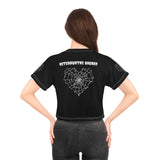 Gothic Spider Web Heart Crop Tee, Halloween Shirt, Goth Clothing, Alternative Fashion, Spooky Vibes